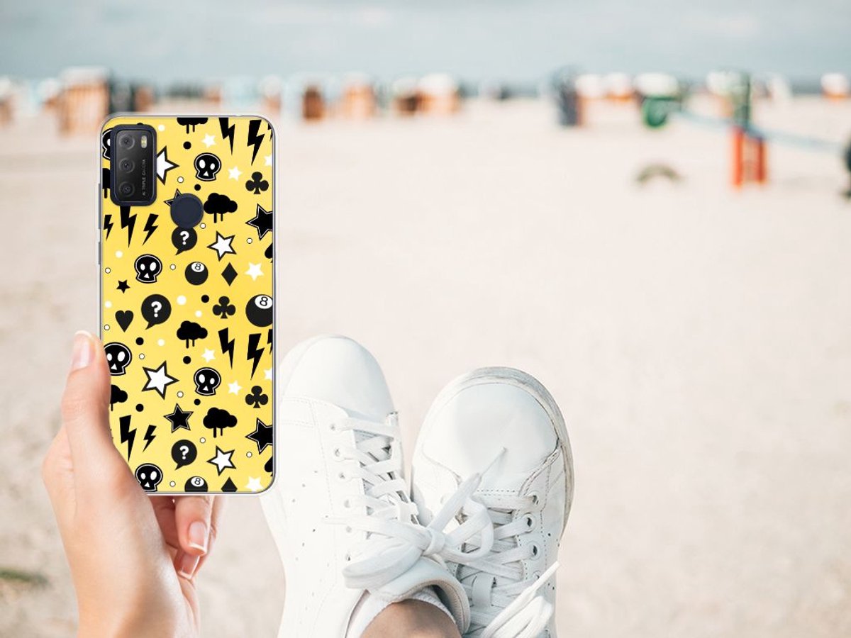 Silicone Back Case Alcatel 1S (2021) Punk Geel