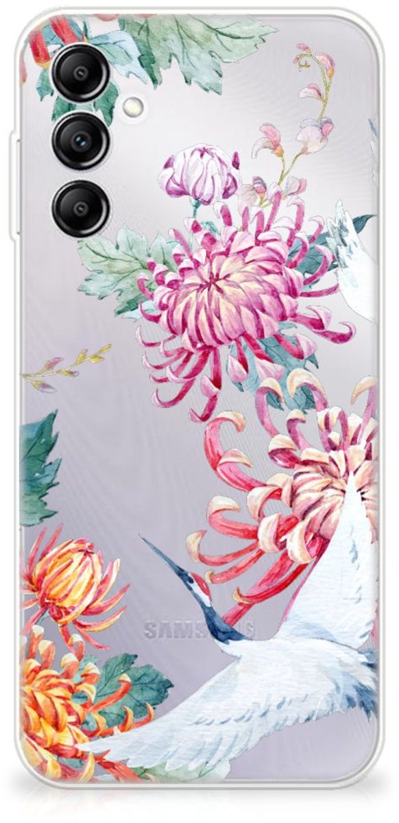 Samsung Galaxy A14 5G TPU Hoesje Bird Flowers