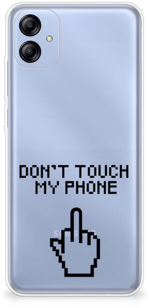 Samsung Galaxy A04e Silicone-hoesje Finger Don't Touch My Phone
