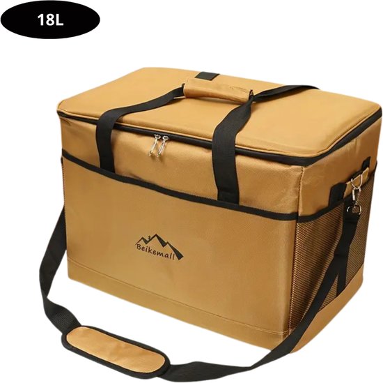 Sac isotherme Nivard - Glacière - Éléments de refroidissement - Glacière - Voiture - Sac à lunch - Plage - Marron 18L
