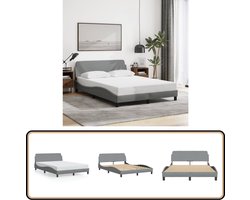 vidaXL Bedframe zonder matras 120x200 cm stof lichtgrijs