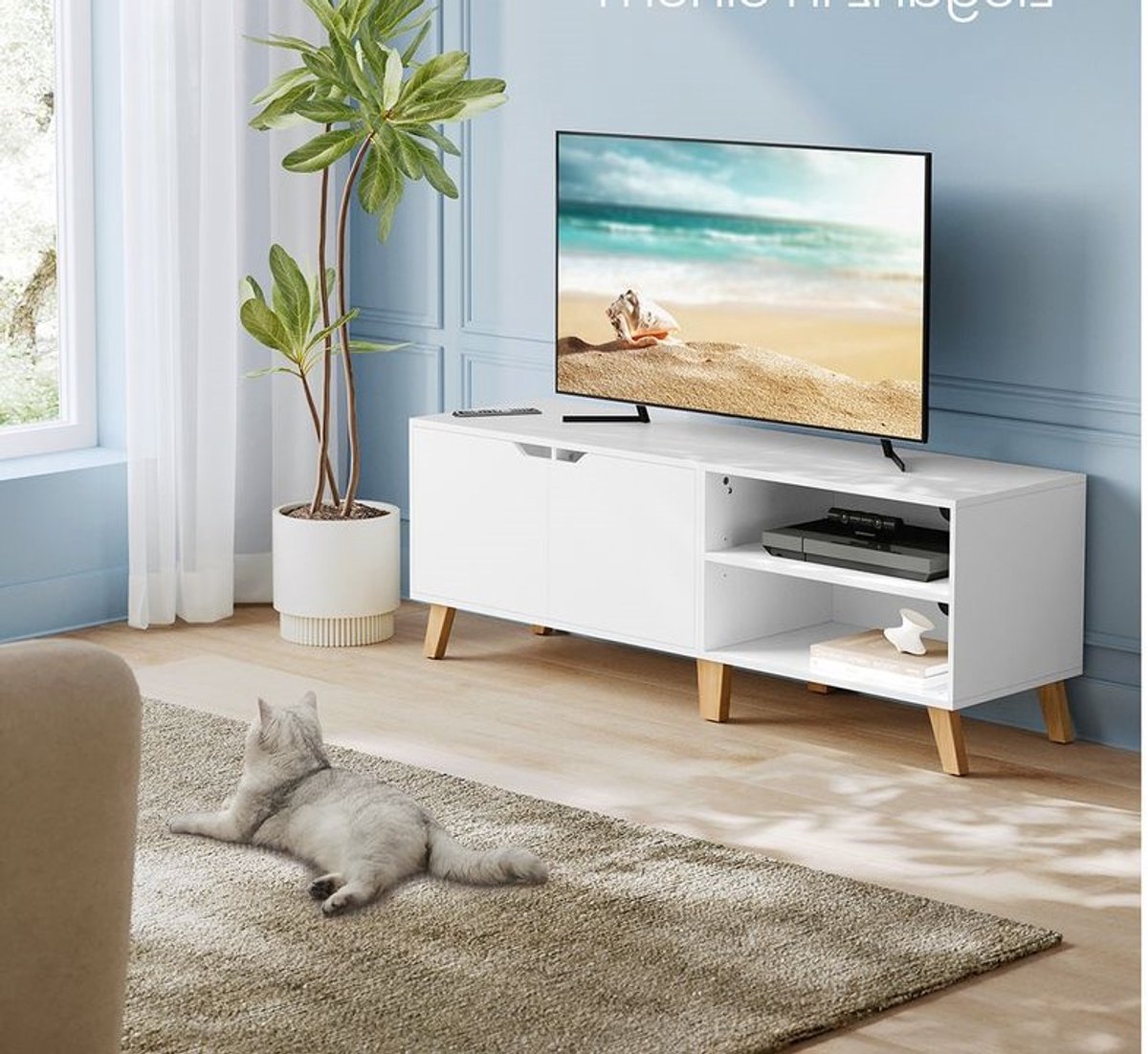 Bambi Tv Kast met 2 deuren - TV-meubel - Kast voor tv's tot 60" - tv-kast met verstelbare 