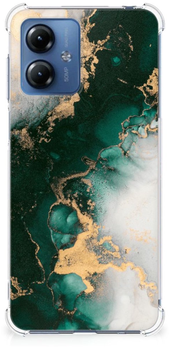 Anti-Shock Hoesje voor Motorola Moto G14 Marmer Groen