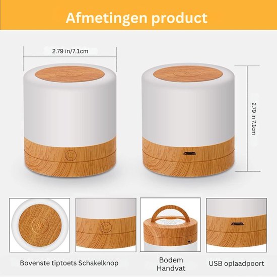 VELTRR® Nachtlampje Baby - Slaaptrainer Kinderen - Dimbaar van Merkloos — afbeelding 3