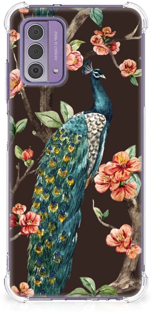 Nokia G42 Case Anti-shock Pauw met Bloemen