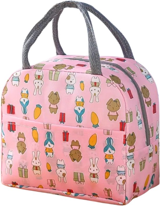 Sac isotherme Nivard - Glacière - Éléments de refroidissement - Glacière - Voiture - Sac à lunch - Plage - Lapin rose