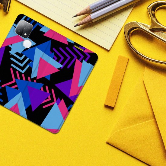 Stand Case OPPO A15 Phone Case Funky Triangle