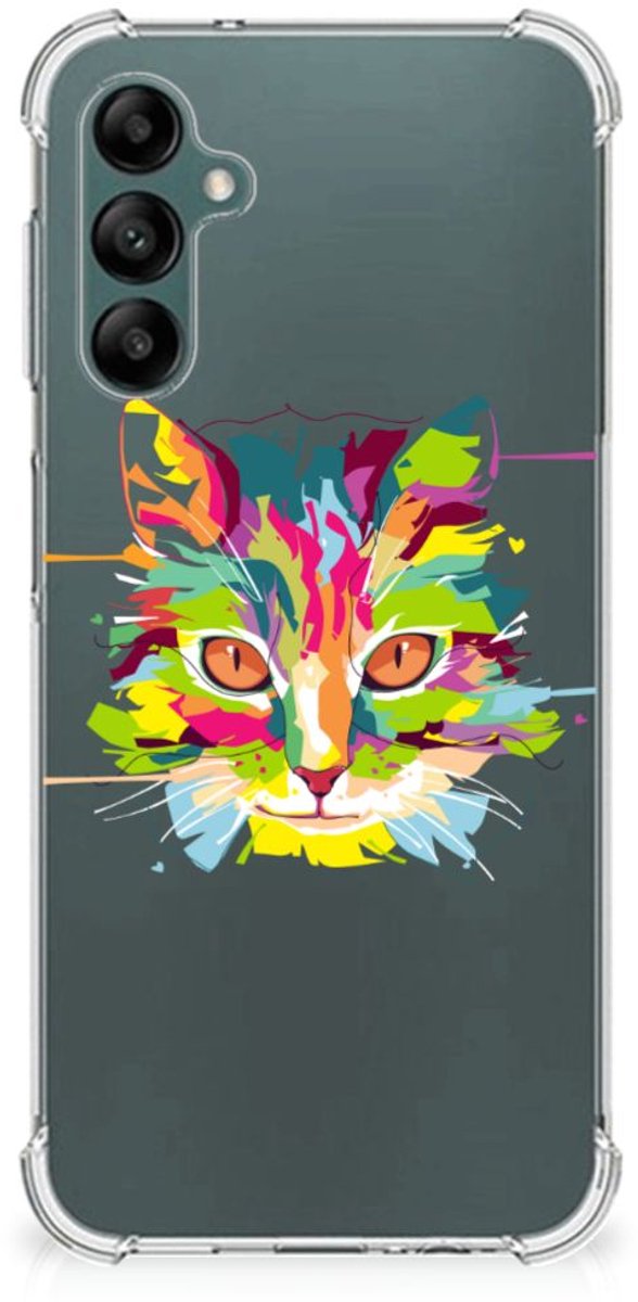Samsung Galaxy A14 5G/4G Stevig Bumper Hoesje Cat Color