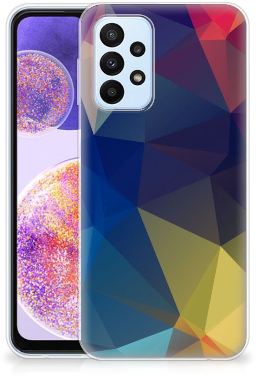 Samsung Galaxy A23 TPU Hoesje Polygon Dark