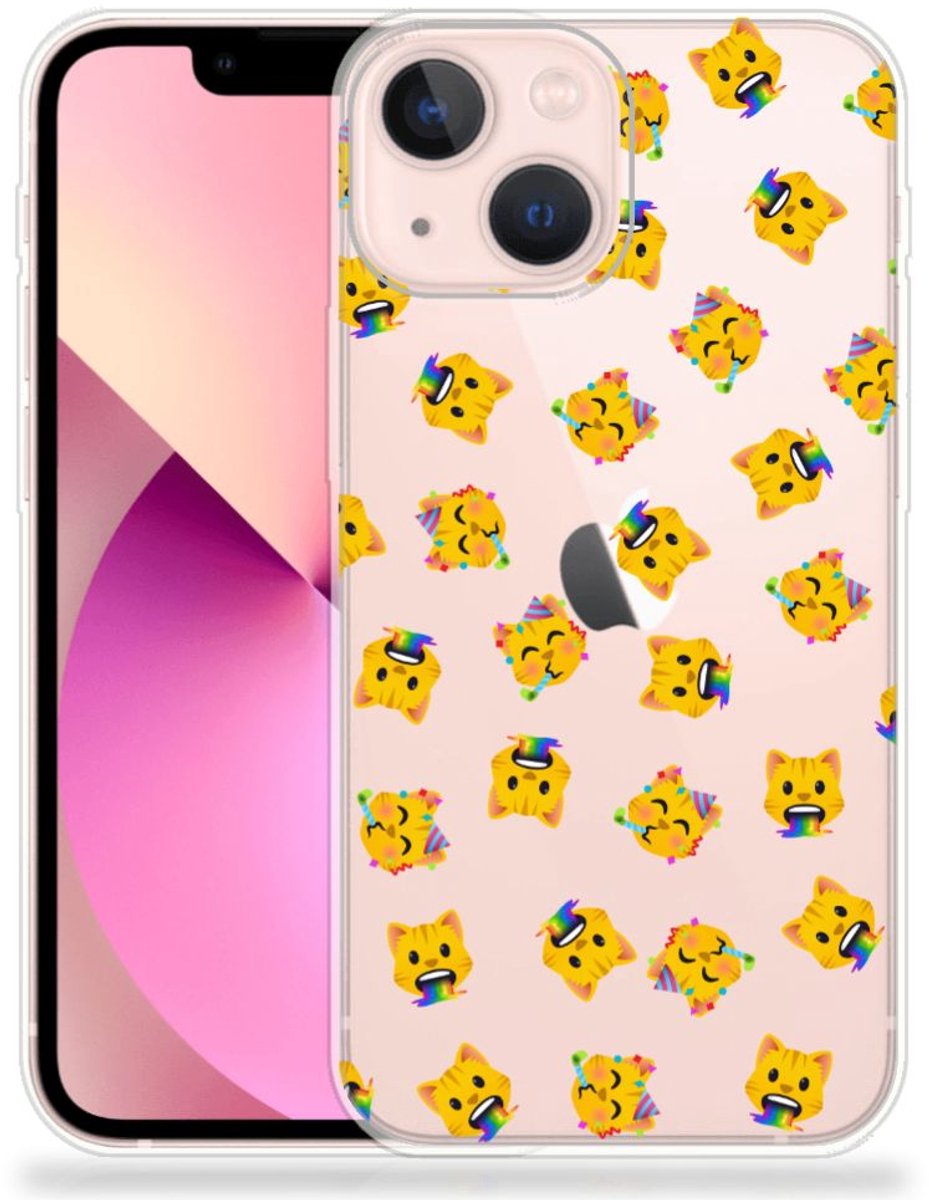 TPU bumper voor iPhone 13 mini Katten Emojis