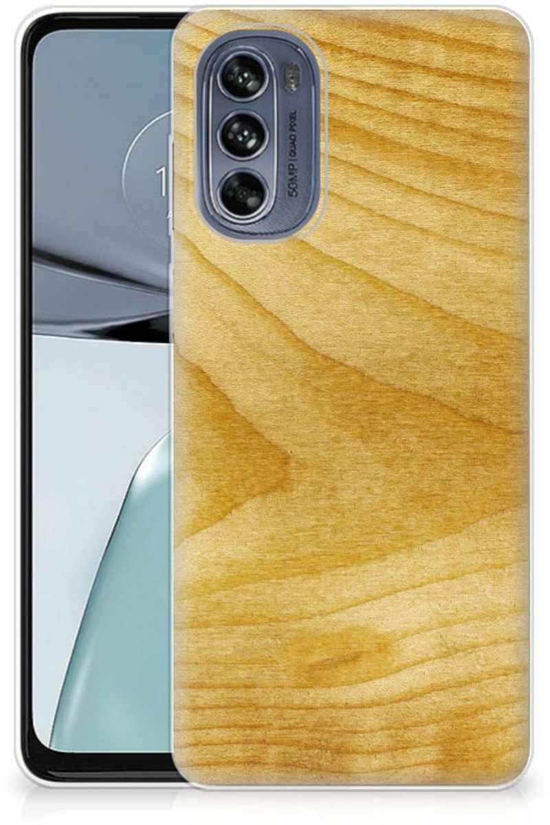 Motorola Moto G62 5G Bumper Hoesje Licht Hout