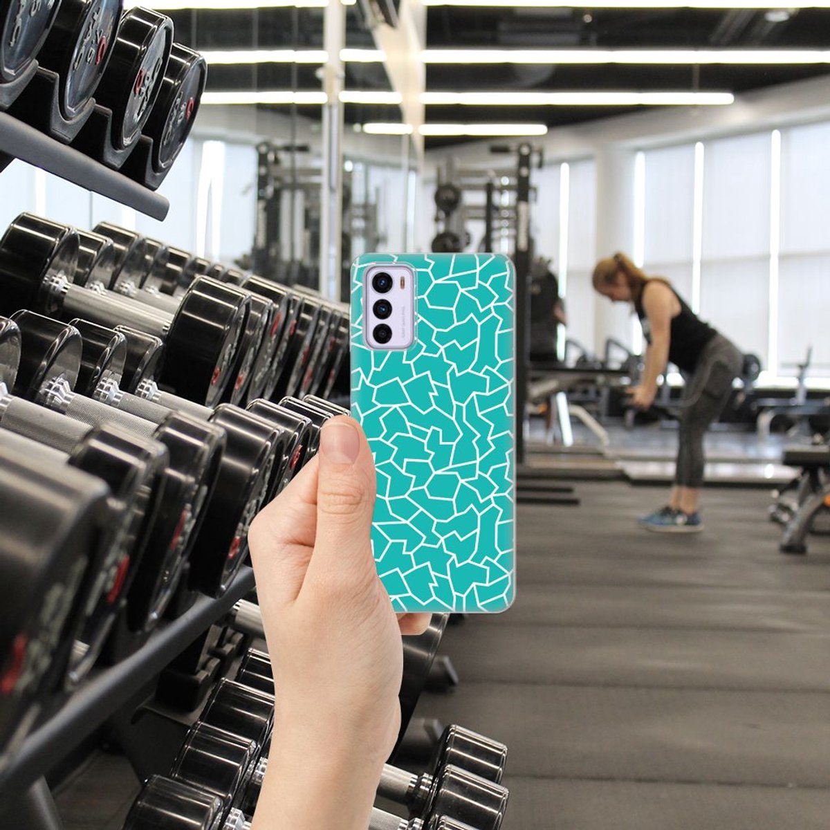 Motorola Moto G42 Hoesje maken Cracks Blue