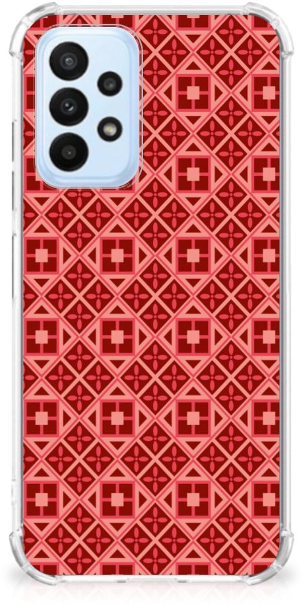 Samsung Galaxy A23 Doorzichtige Silicone Hoesje Batik Rood