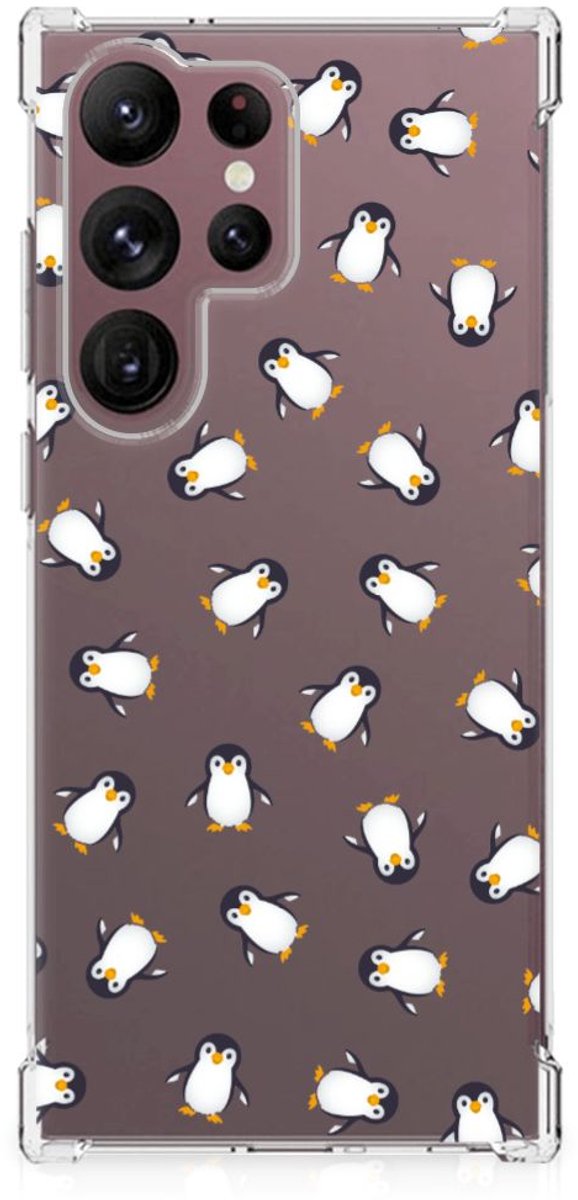 Doorzichtige Silicone Hoesje voor Samsung Galaxy S23 Ultra Pinguïn