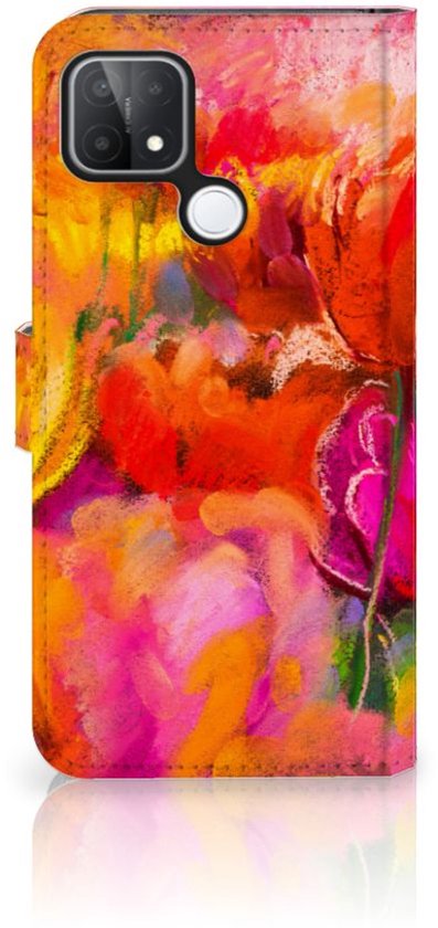 Coque pour téléphone portable OPPO A15 Cover avec texte Tulipes