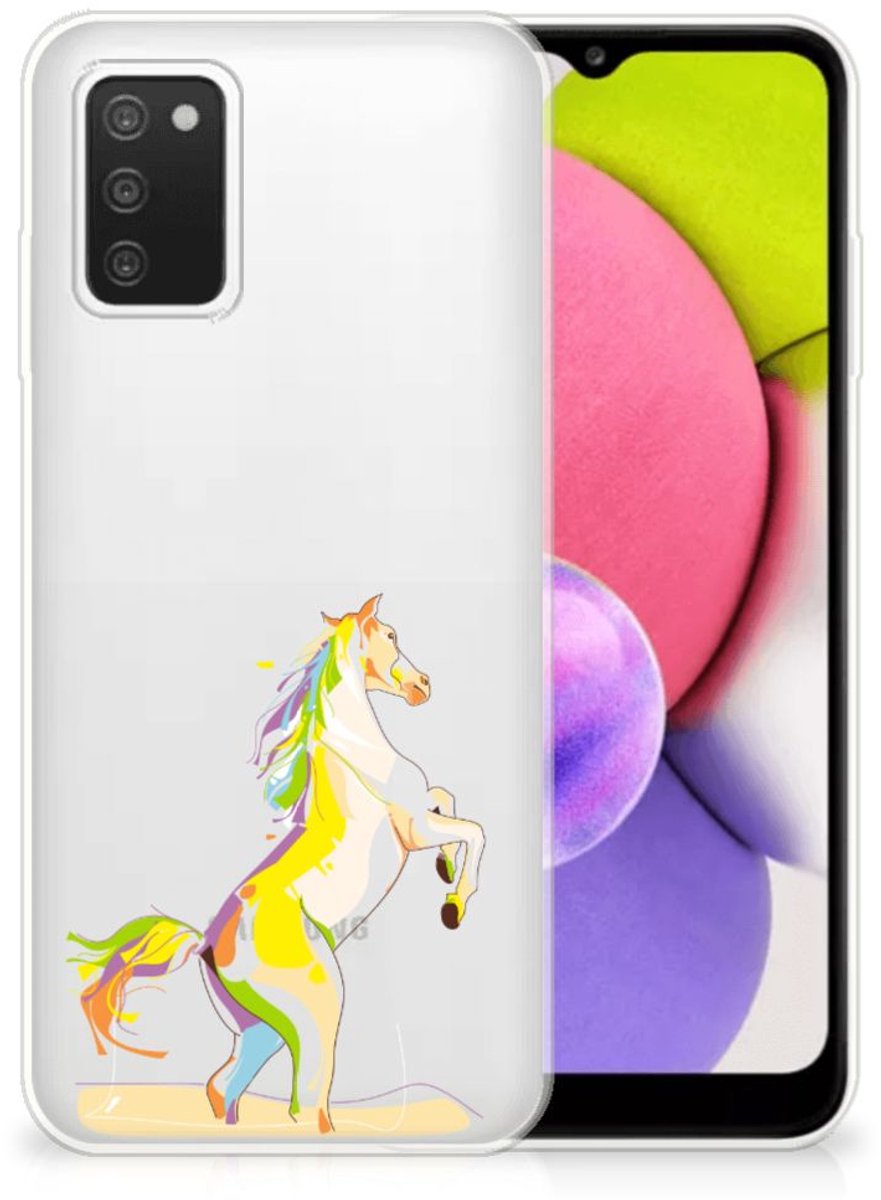 Samsung Galaxy A03S Telefoonhoesje met Naam Horse Color