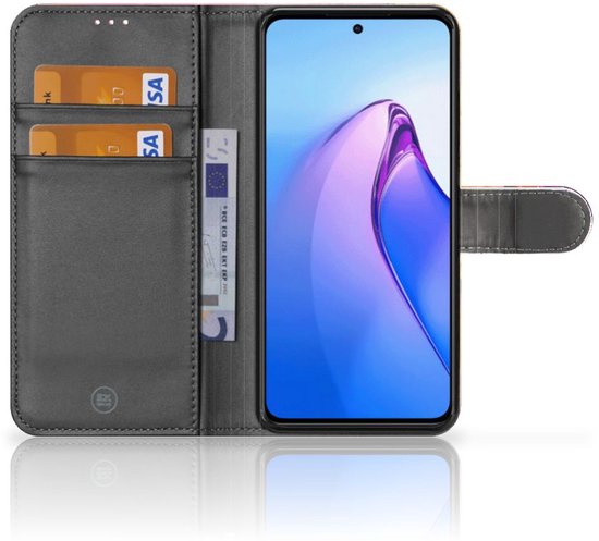Coque OPPO Reno8 Pro Cuir PU Premium Housse Portefeuille Coque pour Tulipes