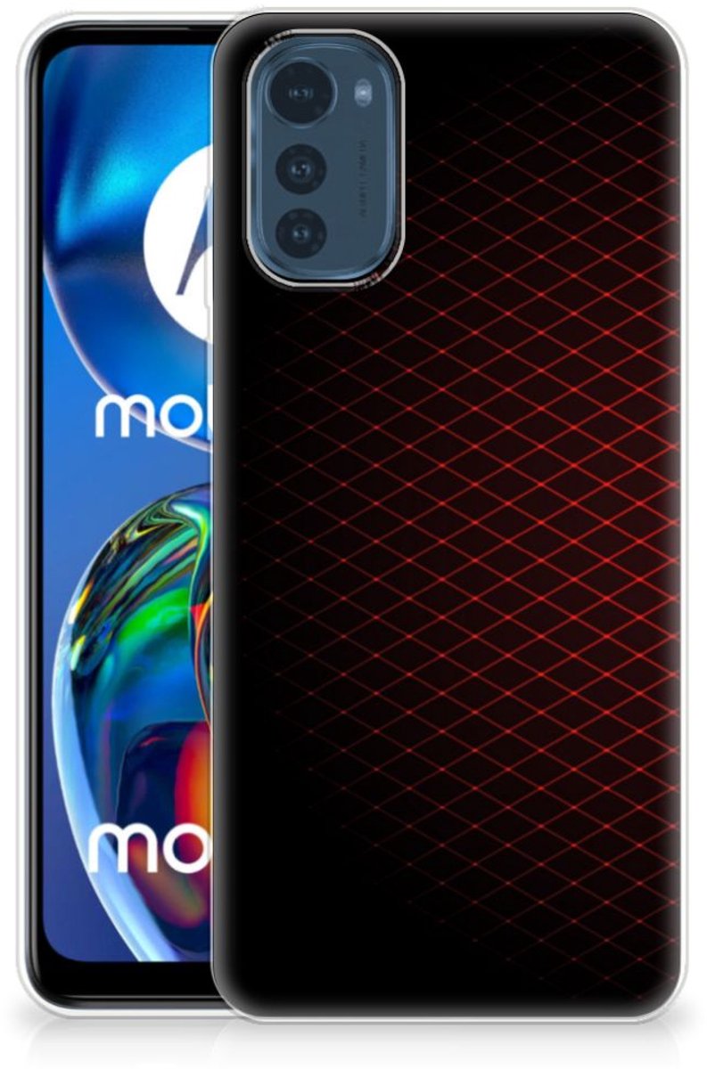 Motorola Moto E32/E32s TPU bumper Geruit Rood