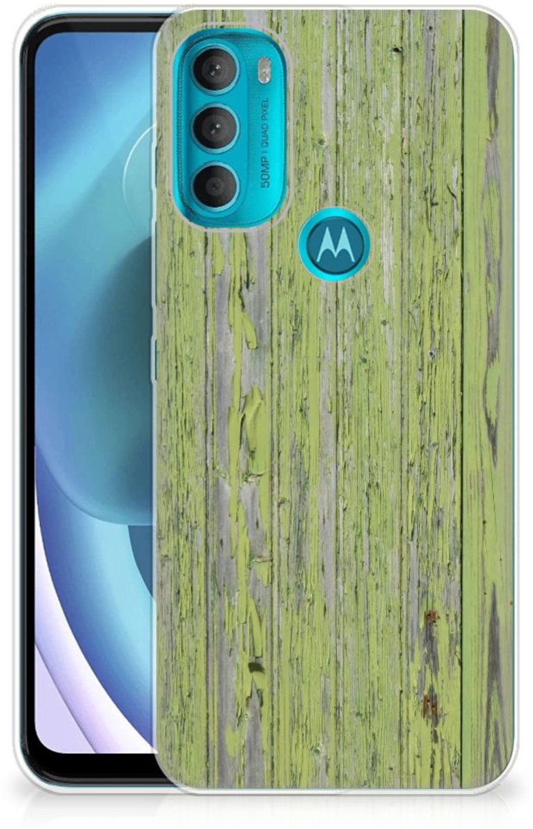 Motorola Moto G71 5G Bumper Hoesje Green Wood