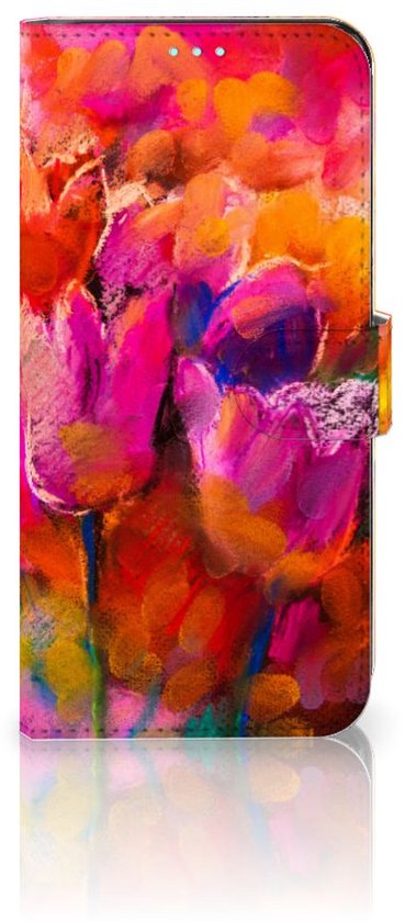 Étui pour téléphone portable OPPO A76 | A96 Couverture avec Texte Tulipes