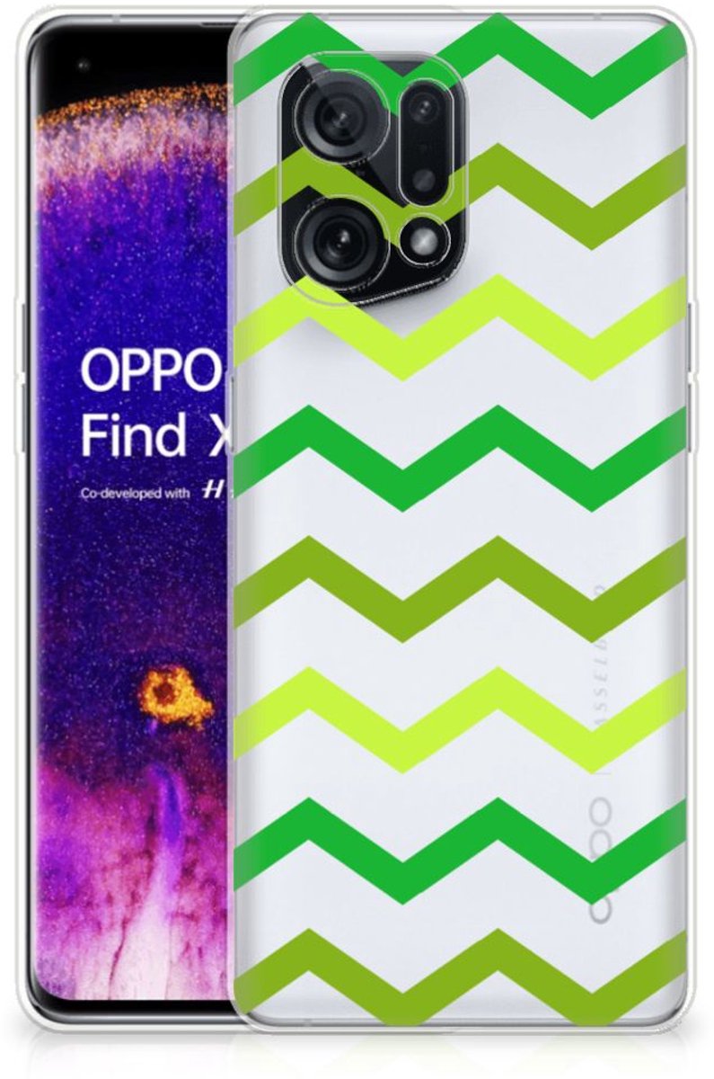 OPPO Find X5 TPU bumper Zigzag Groen