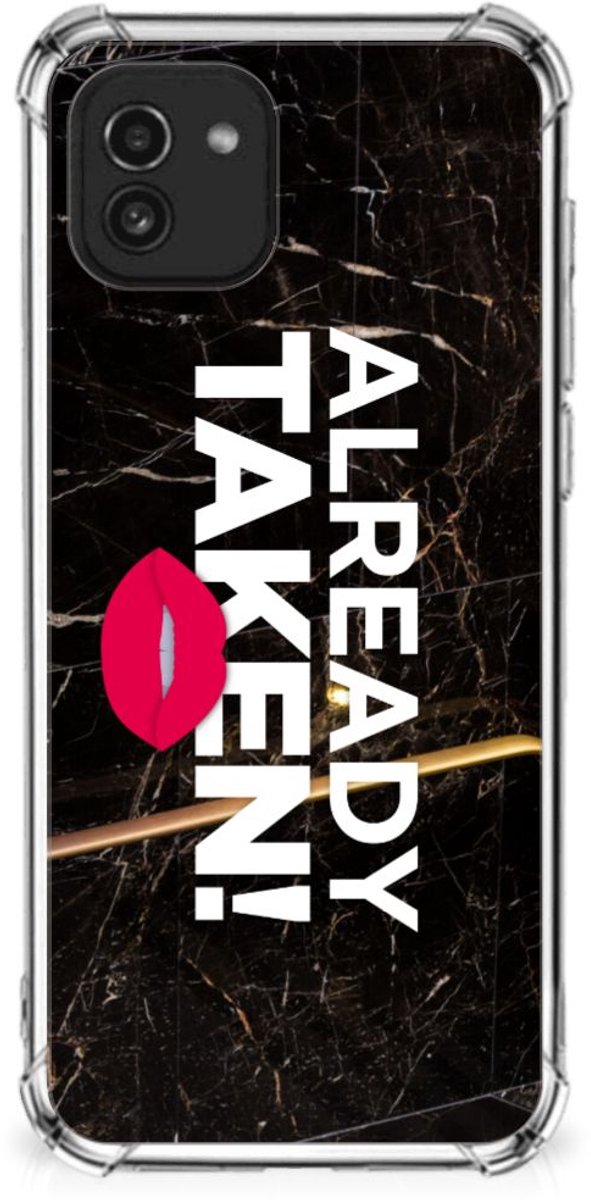 Samsung Galaxy A03 Telefoonhoesje met tekst Already Taken Black