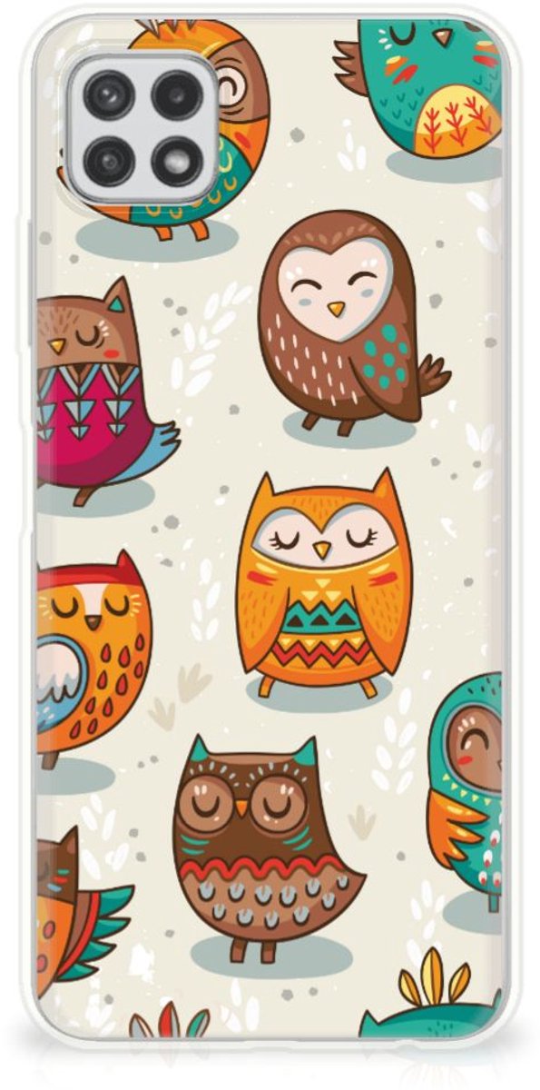 Samsung Galaxy A22 5G TPU Hoesje Vrolijke Uilen