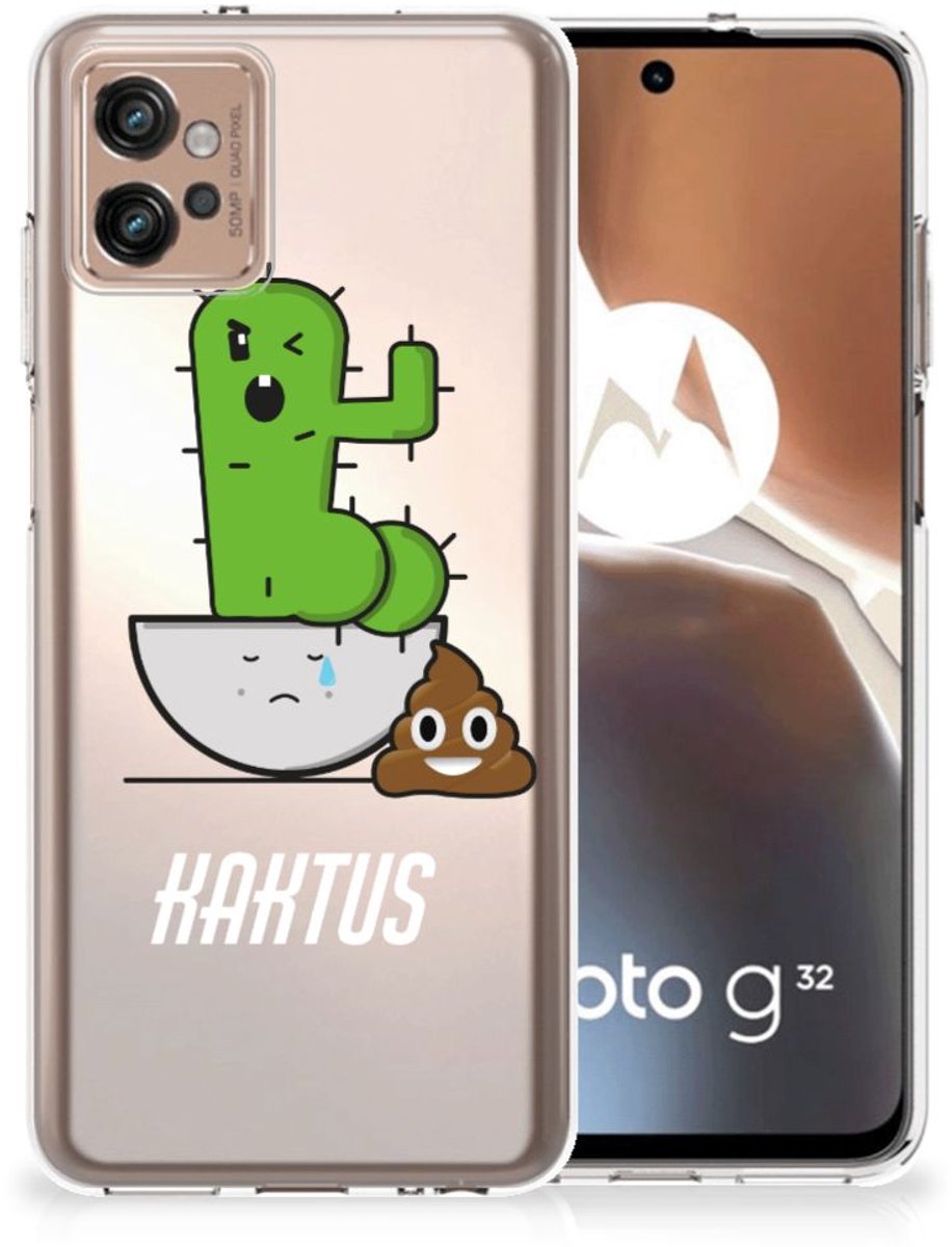 Motorola Moto G32 Telefoonhoesje met Naam Cactus Poo