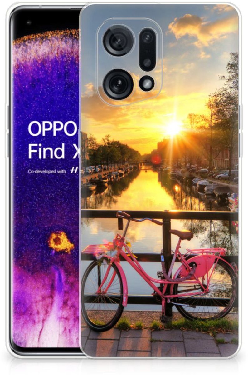 OPPO Find X5 Siliconen Back Cover Amsterdamse Grachten