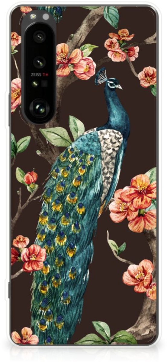 Sony Xperia 1 III TPU Hoesje Pauw met Bloemen