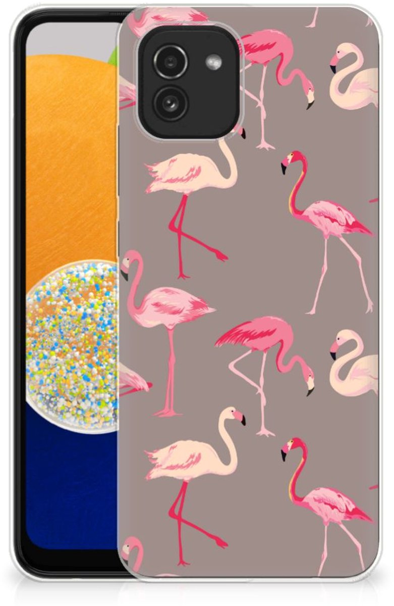 Samsung Galaxy A03 TPU Hoesje Flamingo