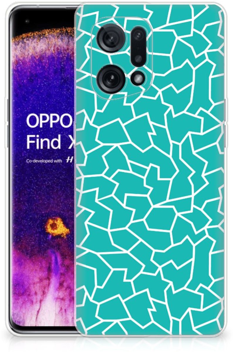 OPPO Find X5 Hoesje maken Cracks Blue