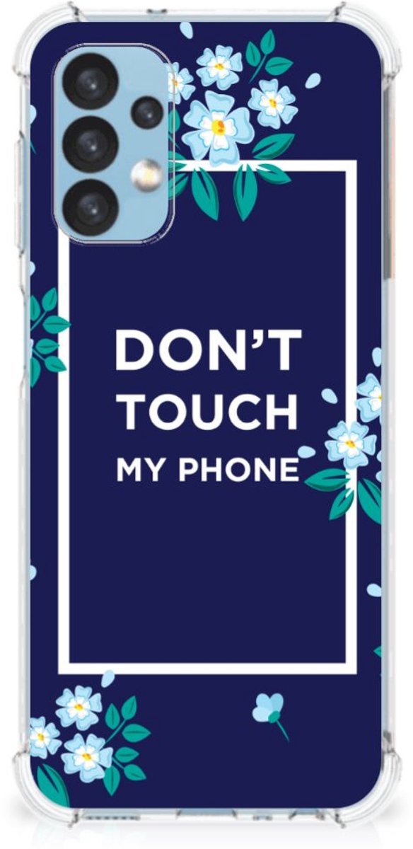 Samsung Galaxy A13 (4G) Anti Shock Case Flowers Blue DTMP