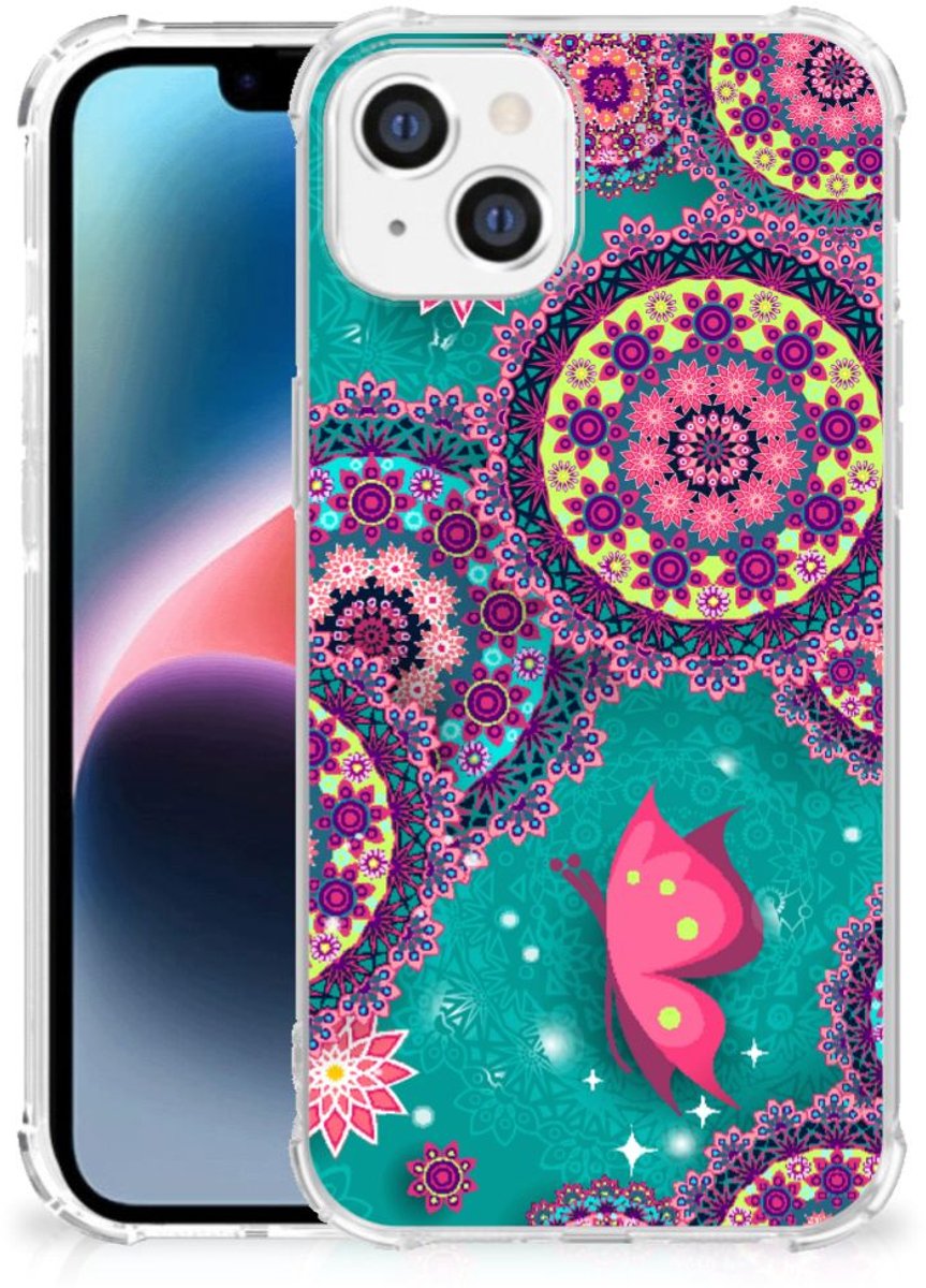 Apple iPhone 14 Plus Back Cover Cirkels en Vlinders