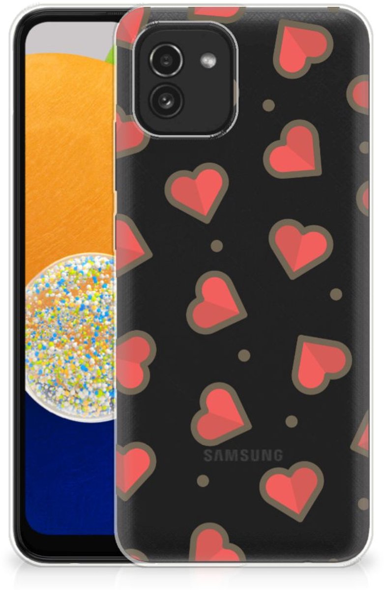 Back Cover voor Samsung Galaxy A03 TPU bumper Hearts