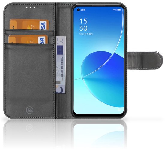 Etuis Portefeuille Compatible avec Cuir Flip Cover Fermeture magnétique pour OPPO Reno6 5G Coque Espace Mer