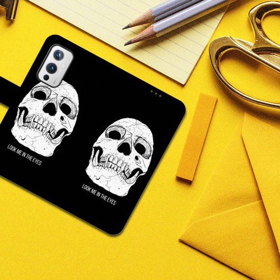 Bookcase OnePlus 9 GSM Case Skull Eyes