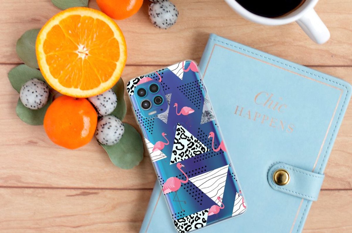 Motorola Moto G100 TPU Hoesje Flamingo Triangle
