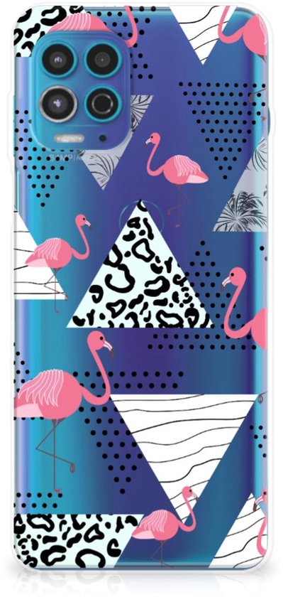 Coque pour Motorola Moto G100 Housse TPU Silicone Etui Triangle Flamingo