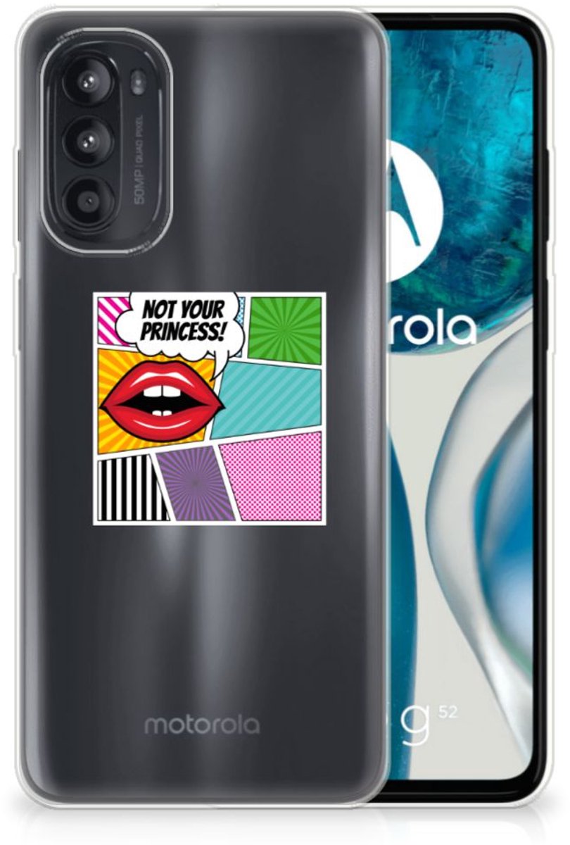 Motorola Moto G52/G82 Silicone Back Cover Popart Princess