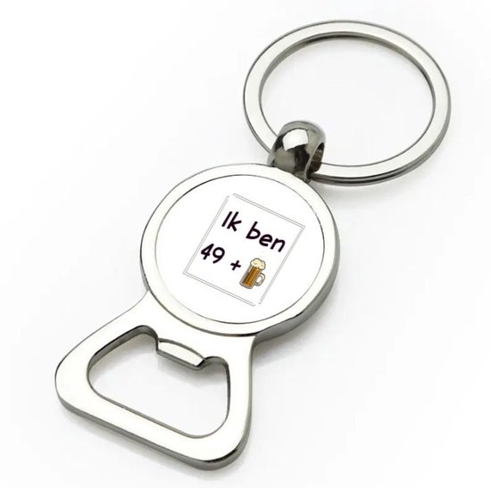 Akyol - 50 jaar sarah en abraham cadeau flesopener - Verjaardag cadeau - papa - collega - grappige tekst - 9 bij 3 cm