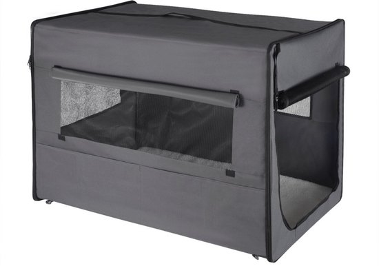 Bench voor honden - ruime autobench - veilig & robuust - met kussen - ideaal voor vervoer - grijs - 103x71x79 cm