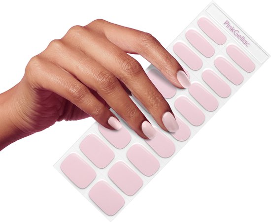 Pink Gellac UV Nagelstickers - Gellak Stickers 0007 Flirty Pink - Nail Art Gel Stickers voor Nagels - 20 stuks in 10 maten
