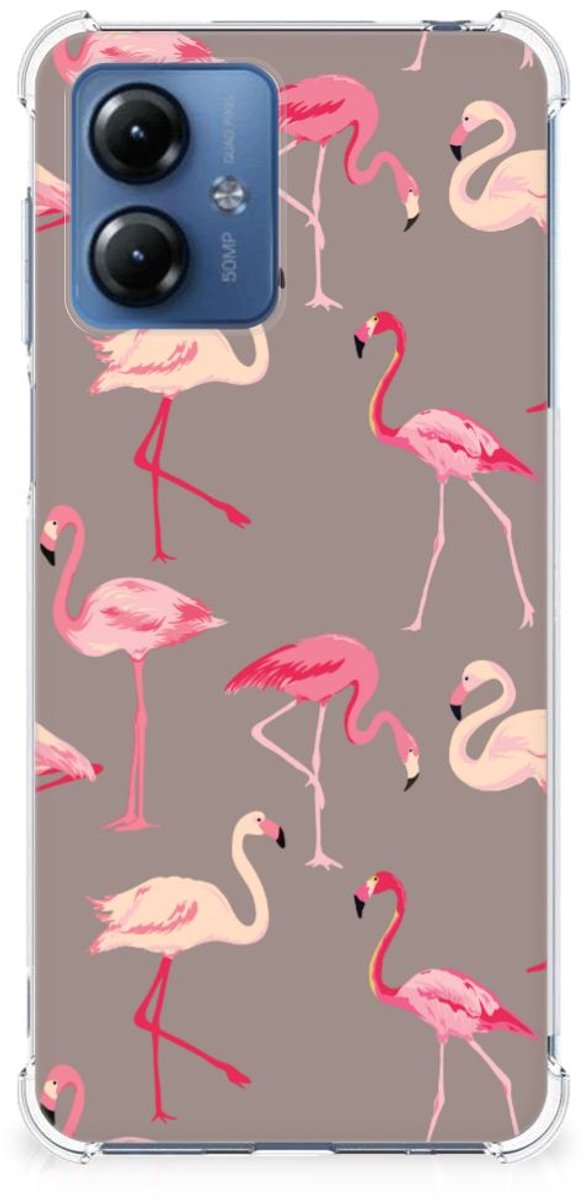 Motorola Moto G14 Case Anti-shock Flamingo