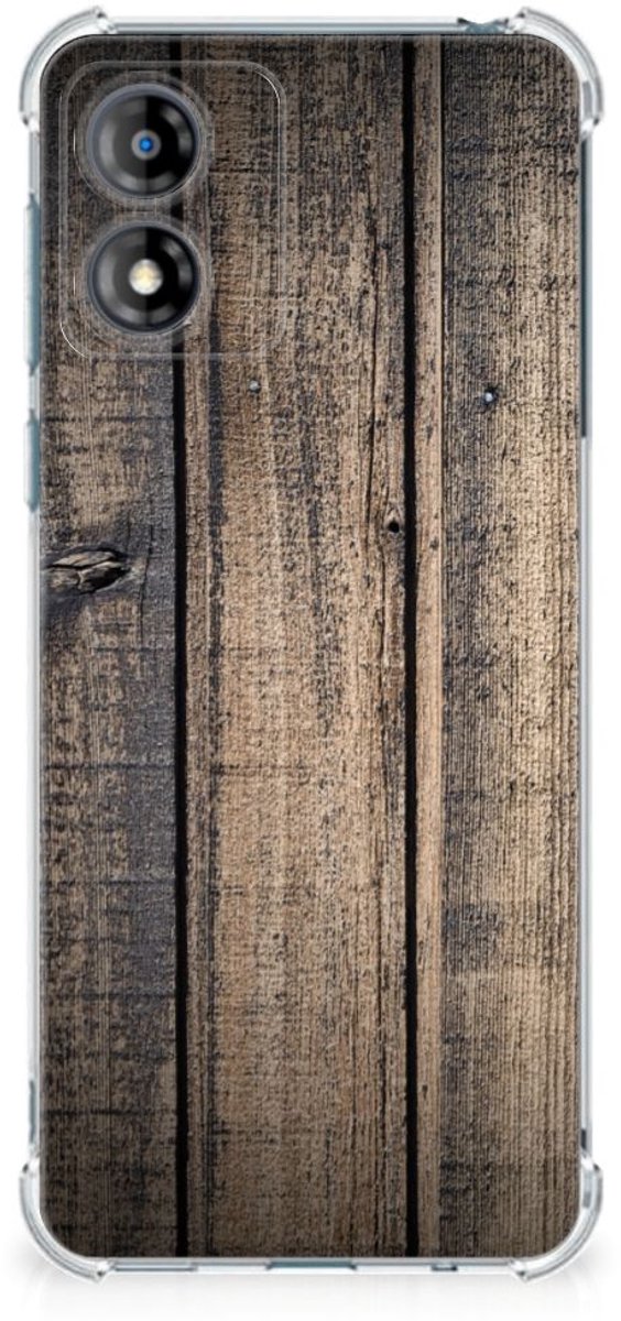 Motorola Moto E13 Stevig Telefoonhoesje Steigerhout
