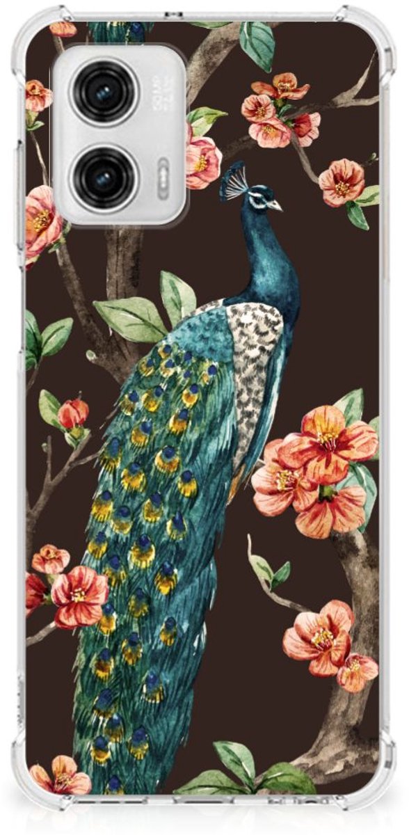 Motorola Moto G73 Case Anti-shock Pauw met Bloemen