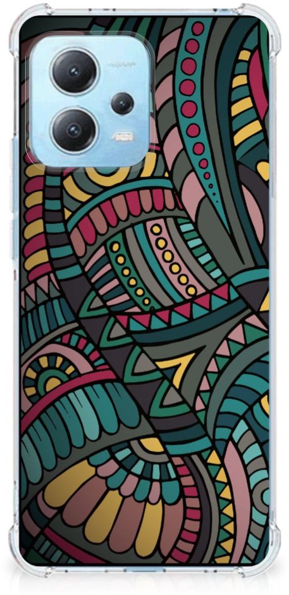 TPU Case Anti-Shock voor Xiaomi Redmi Note 12 5G Doorzichtige Silicone Hoesje Aztec