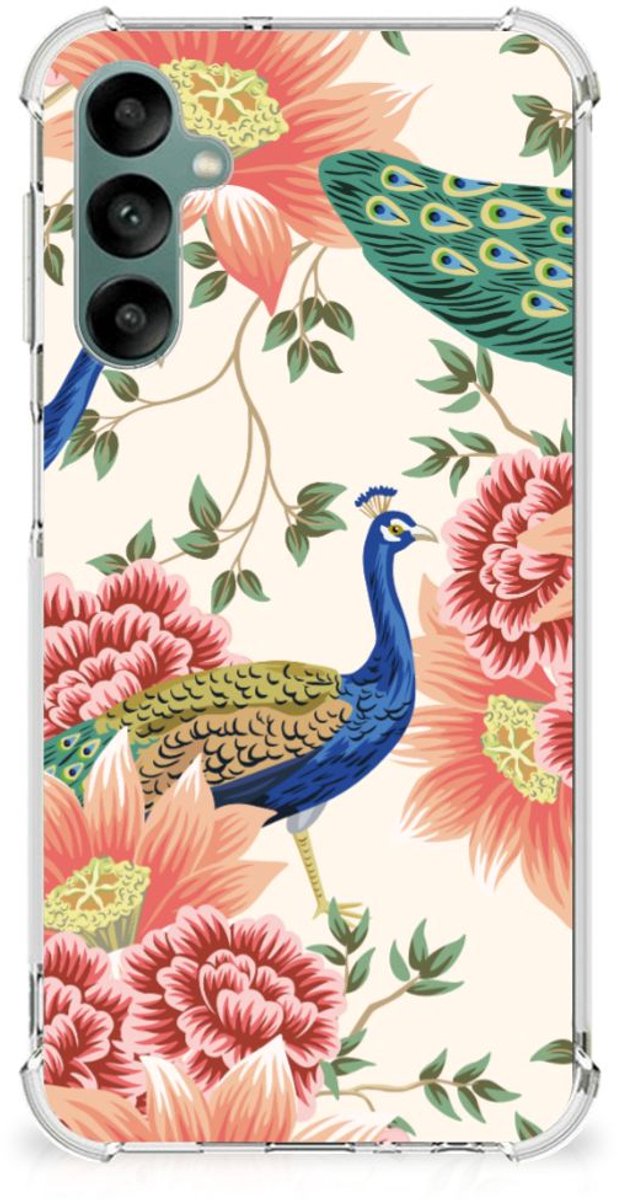 Case Anti-shock voor Samsung Galaxy A24 Pink Peacock