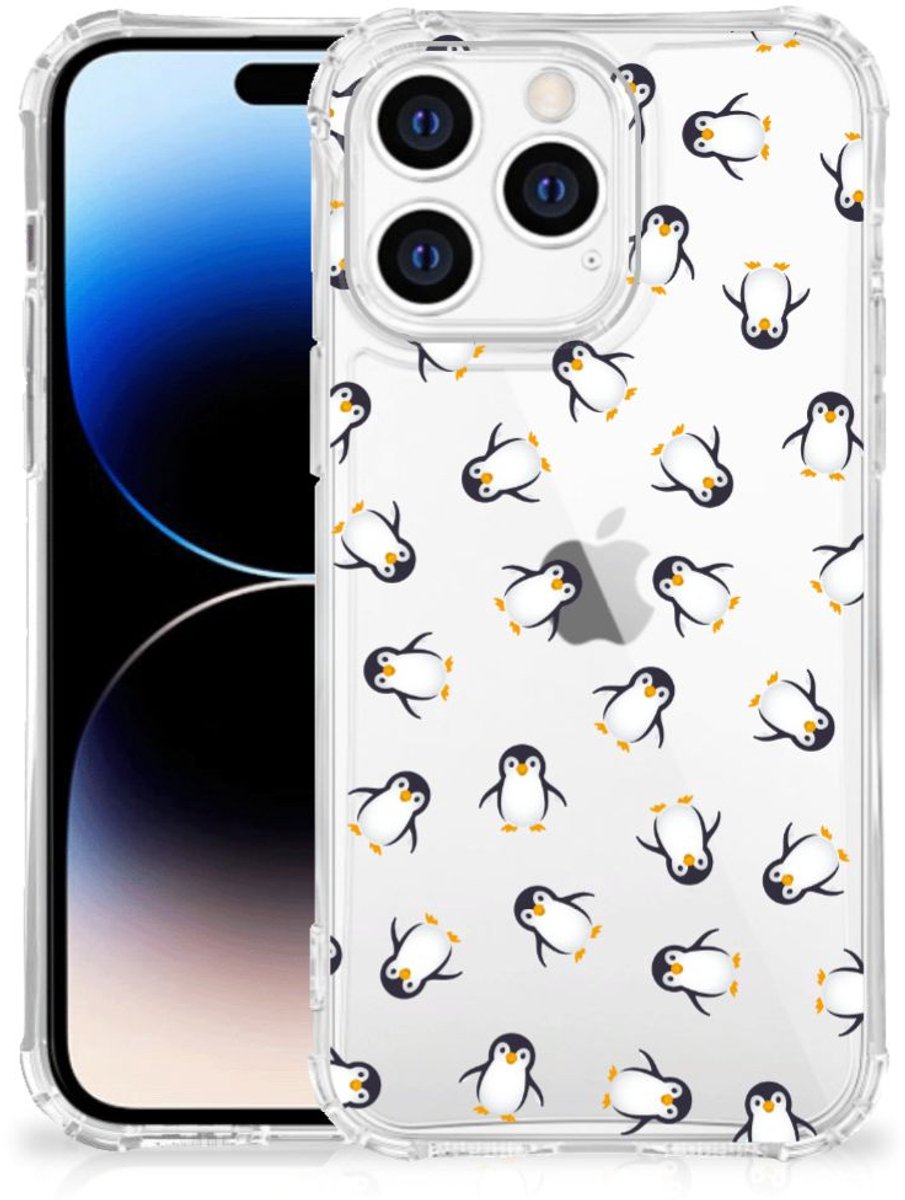Doorzichtige Silicone Hoesje voor Apple iPhone 14 Pro Max Pinguïn