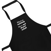 Tablier de cuisine - Texte amusant - Mangez ce qu'il y a sur la table - Zwart